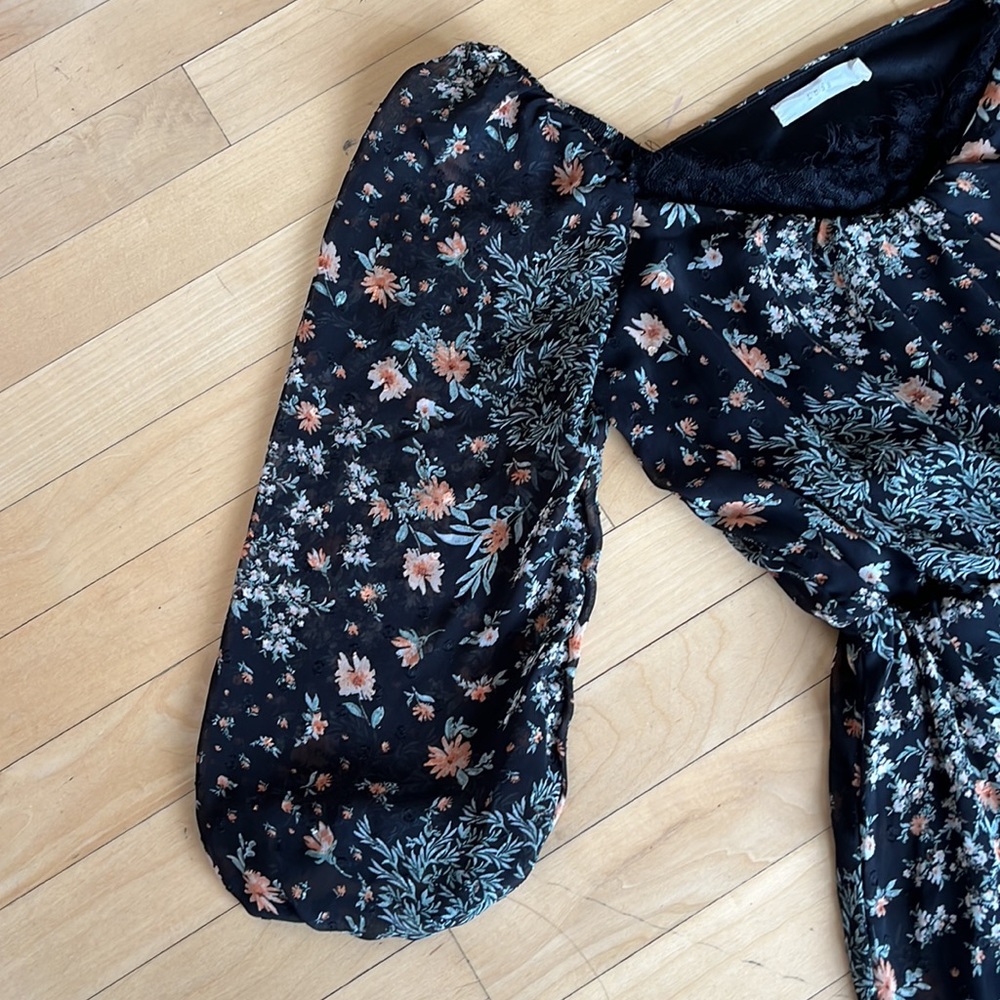 Black Floral Print Dress